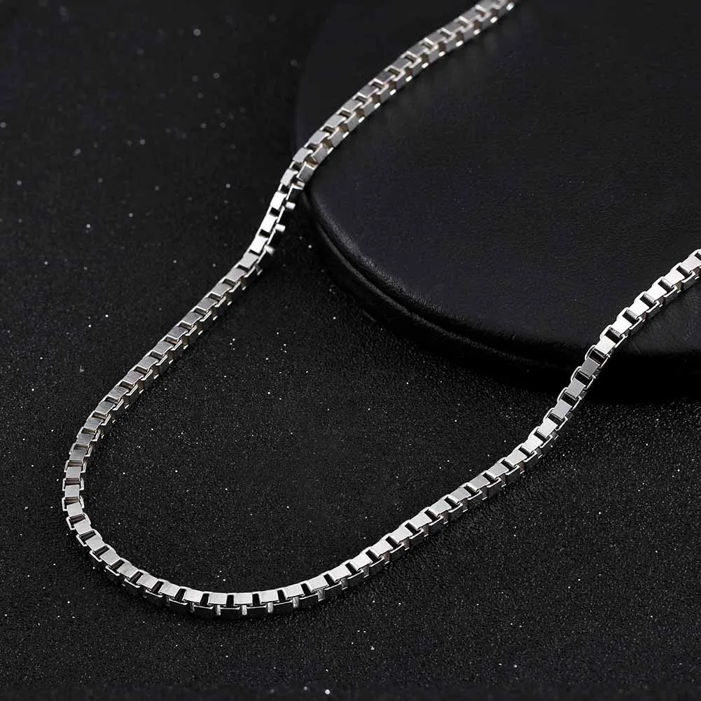 925 Sterling Silver Plated Chain Box Chain Plating Geometric Necklace display picture 5