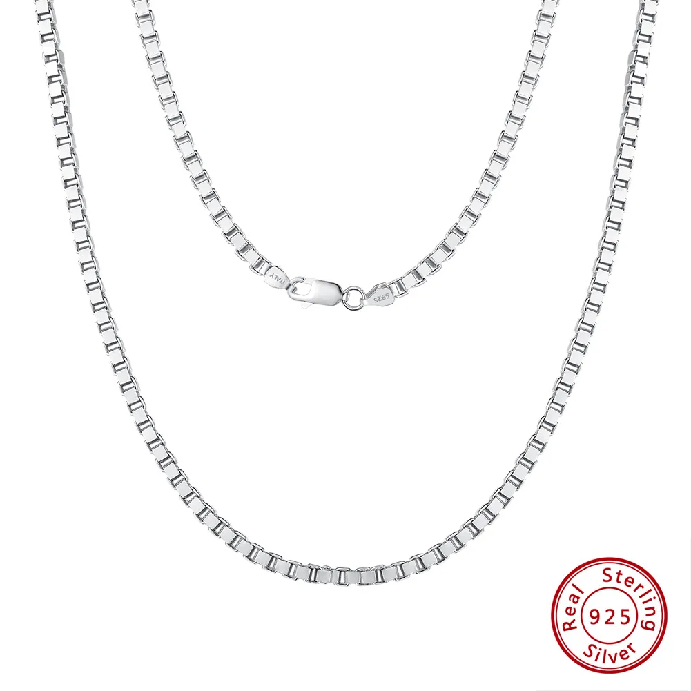 925 Sterling Silver Plated Chain Box Chain Plating Geometric Necklace display picture 4