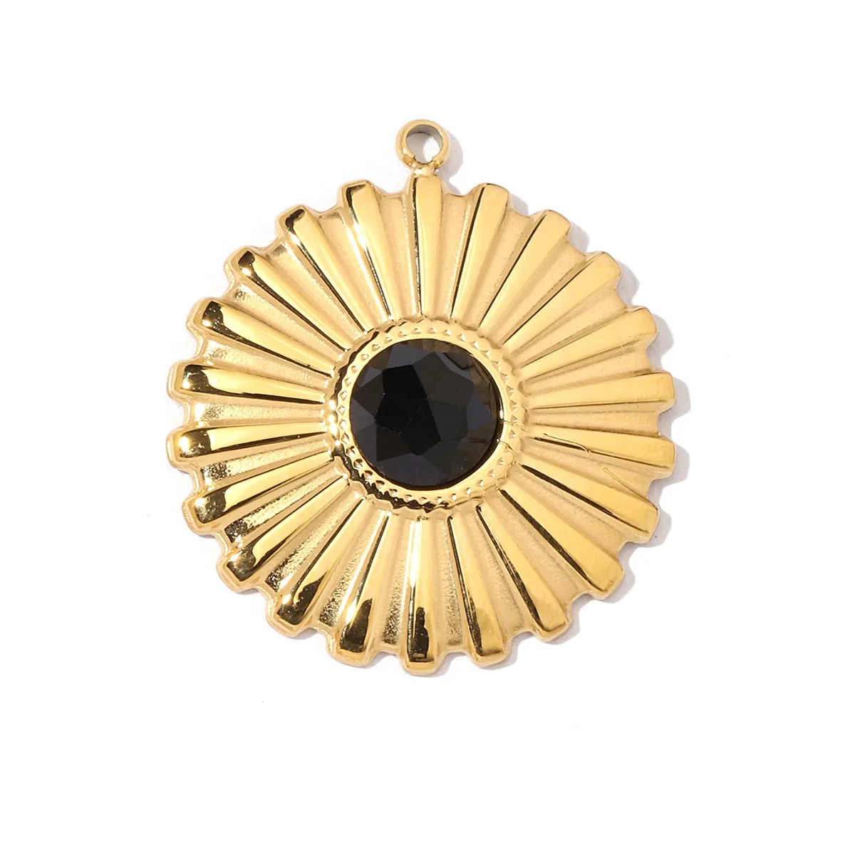 A Pack Of 3 24 * 22mm 201 Stainless Steel Natural Stone 18K Gold Plated Sector Square Polished Pendant display picture 4