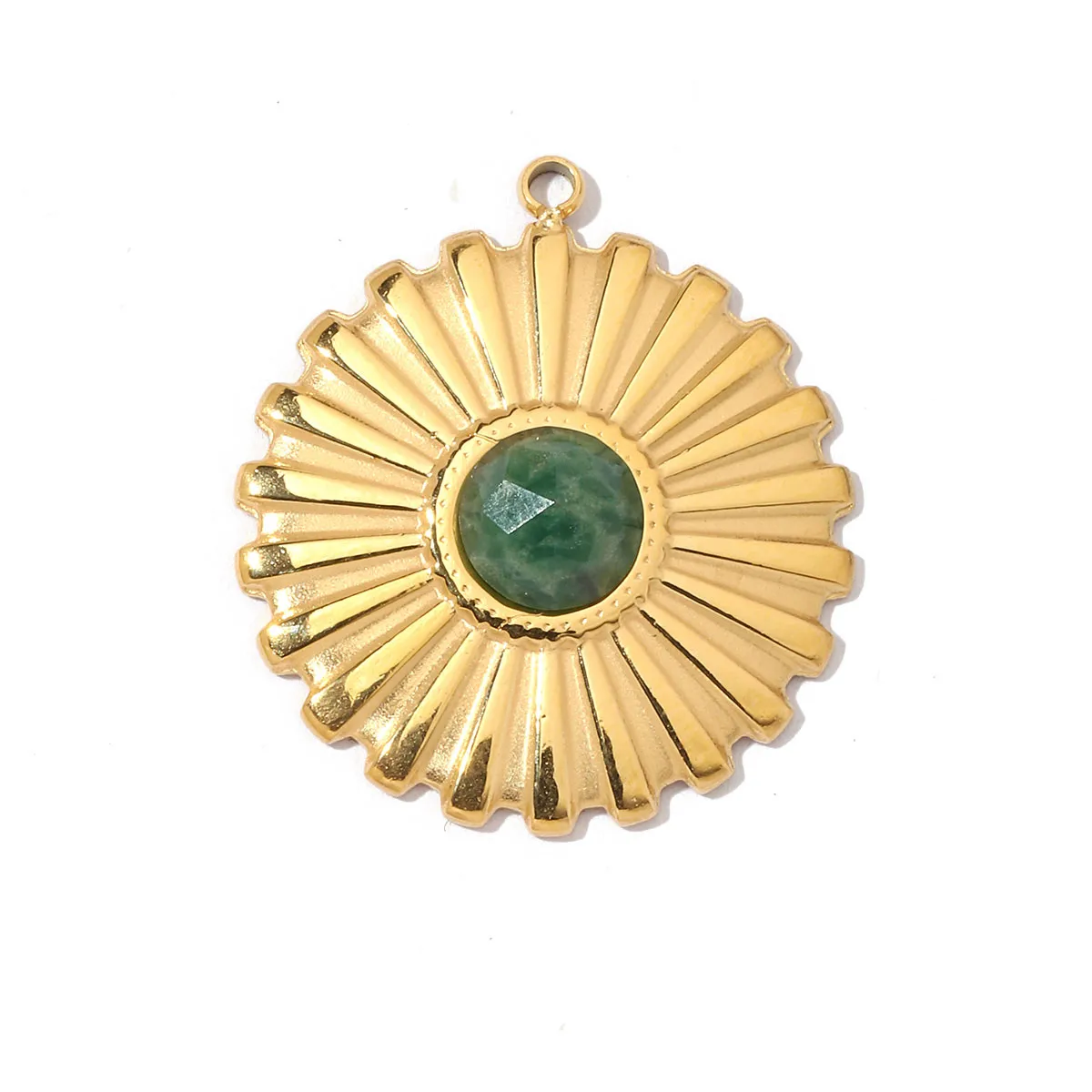 A Pack Of 3 24 * 22mm 201 Stainless Steel Natural Stone 18K Gold Plated Sector Square Polished Pendant display picture 26