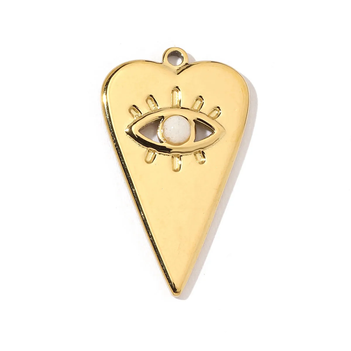 A Pack Of 3 24 * 22mm 201 Stainless Steel Natural Stone 18K Gold Plated Sector Square Polished Pendant display picture 23