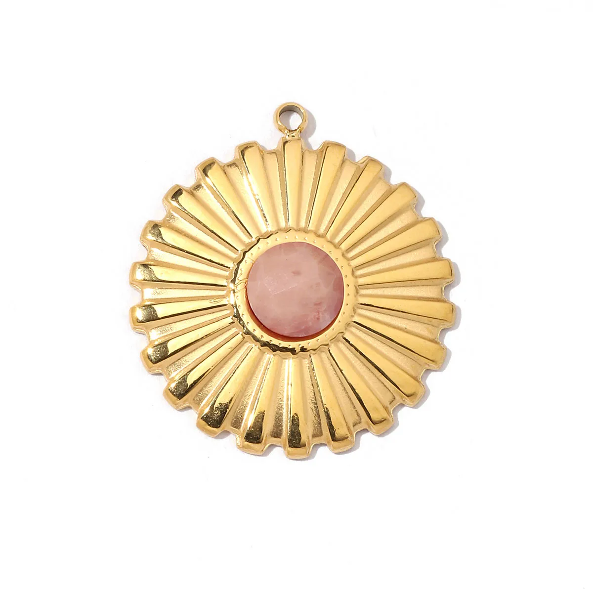 A Pack Of 3 24 * 22mm 201 Stainless Steel Natural Stone 18K Gold Plated Sector Square Polished Pendant display picture 28