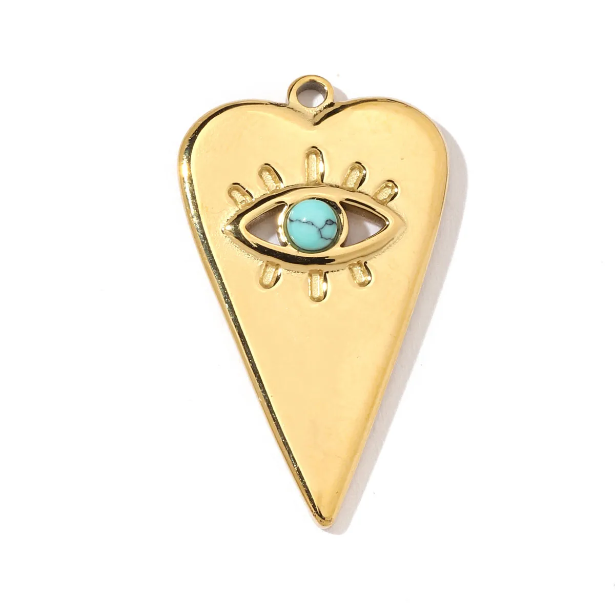 A Pack Of 3 24 * 22mm 201 Stainless Steel Natural Stone 18K Gold Plated Sector Square Polished Pendant display picture 29