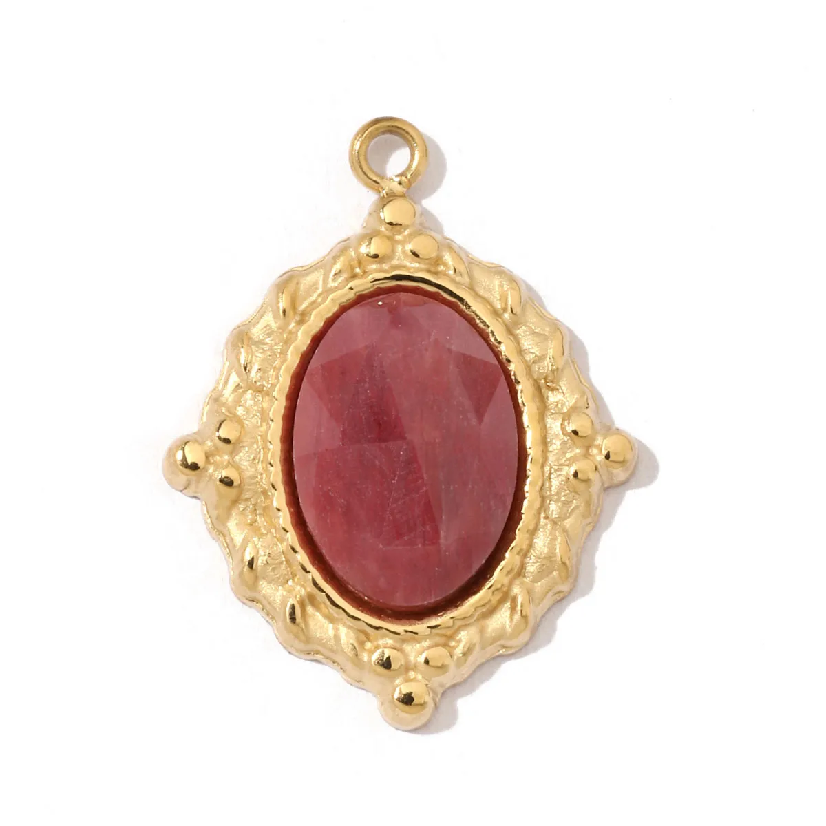 A Pack Of 3 24 * 22mm 201 Stainless Steel Natural Stone 18K Gold Plated Sector Square Polished Pendant display picture 35