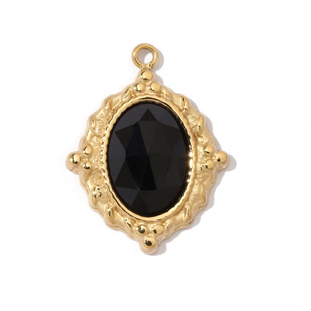 A Pack Of 3 24 * 22mm 201 Stainless Steel Natural Stone 18K Gold Plated Sector Square Polished Pendant display picture 38