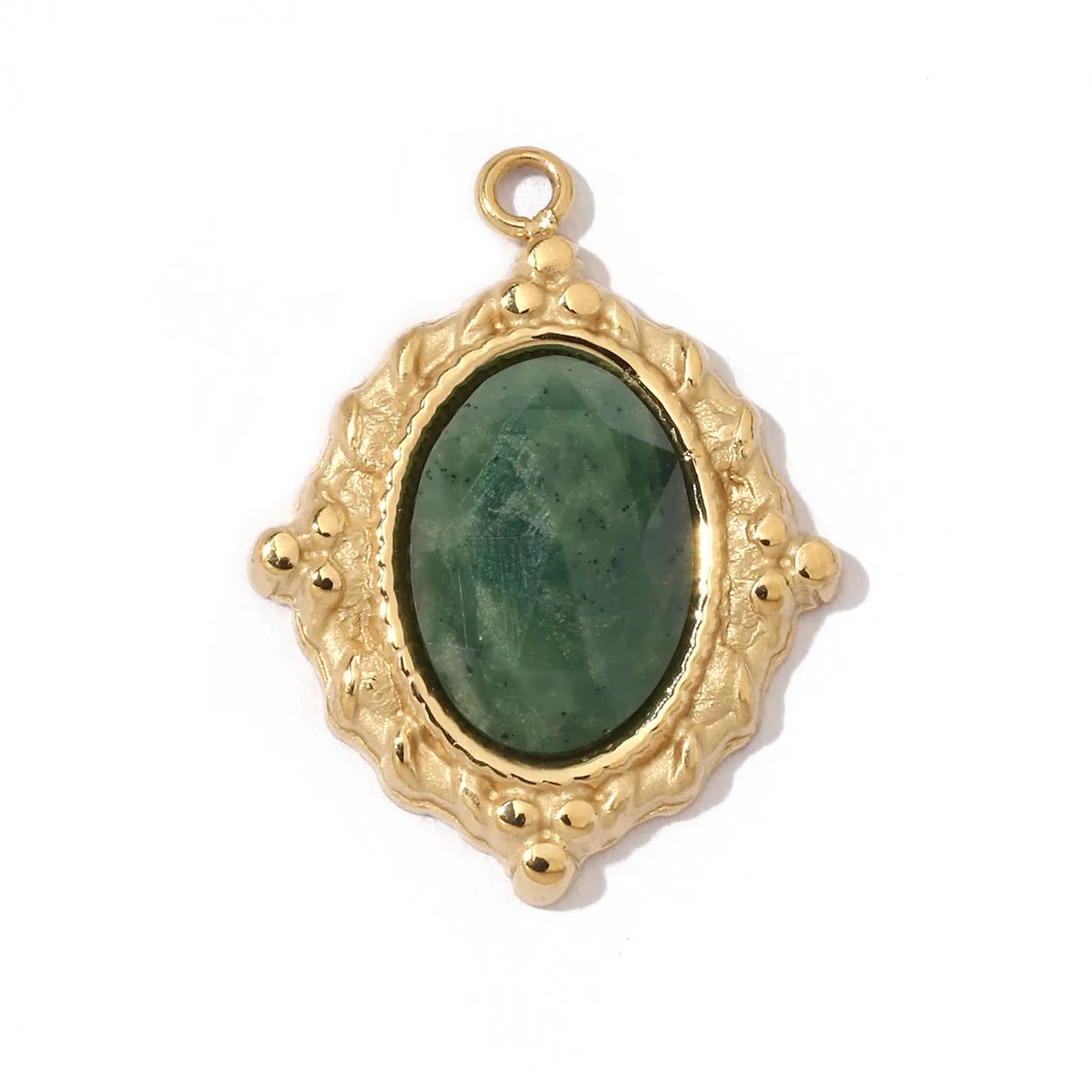 A Pack Of 3 24 * 22mm 201 Stainless Steel Natural Stone 18K Gold Plated Sector Square Polished Pendant display picture 39