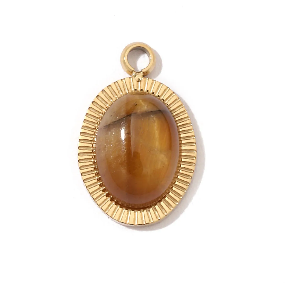 A Pack Of 3 24 * 22mm 201 Stainless Steel Natural Stone 18K Gold Plated Sector Square Polished Pendant display picture 31