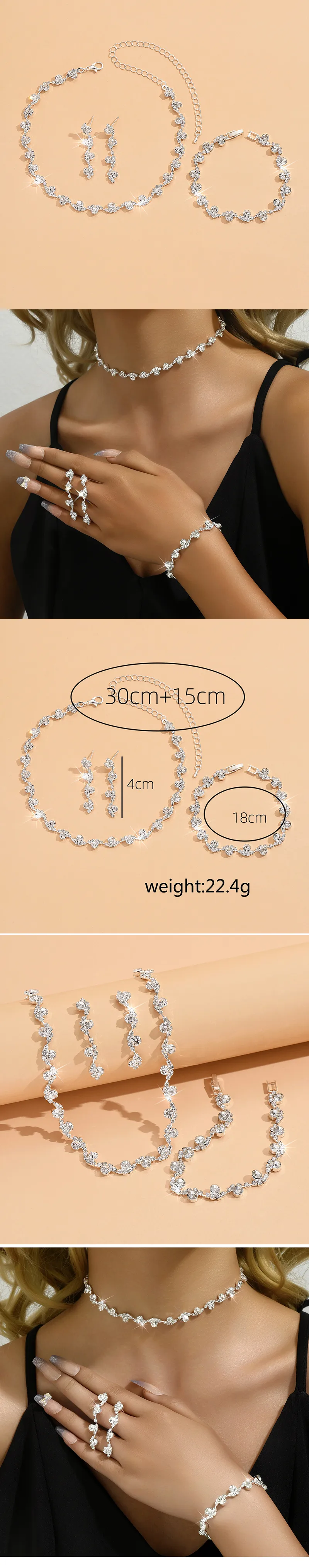 Simple Style Classic Style Geometric Ferroalloy Inlay Rhinestones Women's Jewelry Set display picture 1