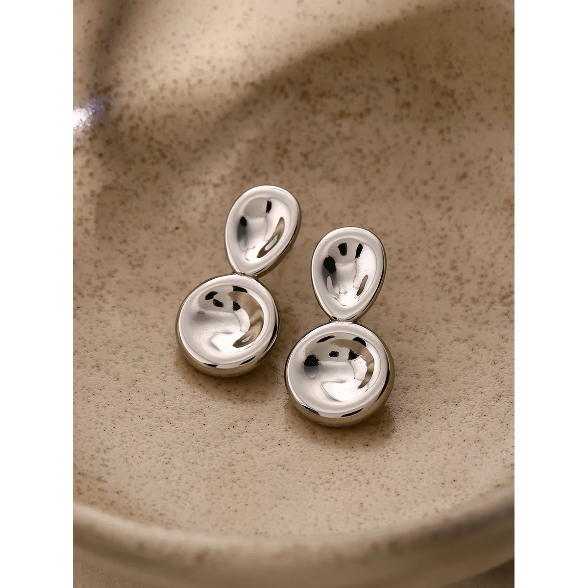 1 Pair IG Style Geometric Plating 304 Stainless Steel Titanium Steel 18K Gold Plated Earrings display picture 9