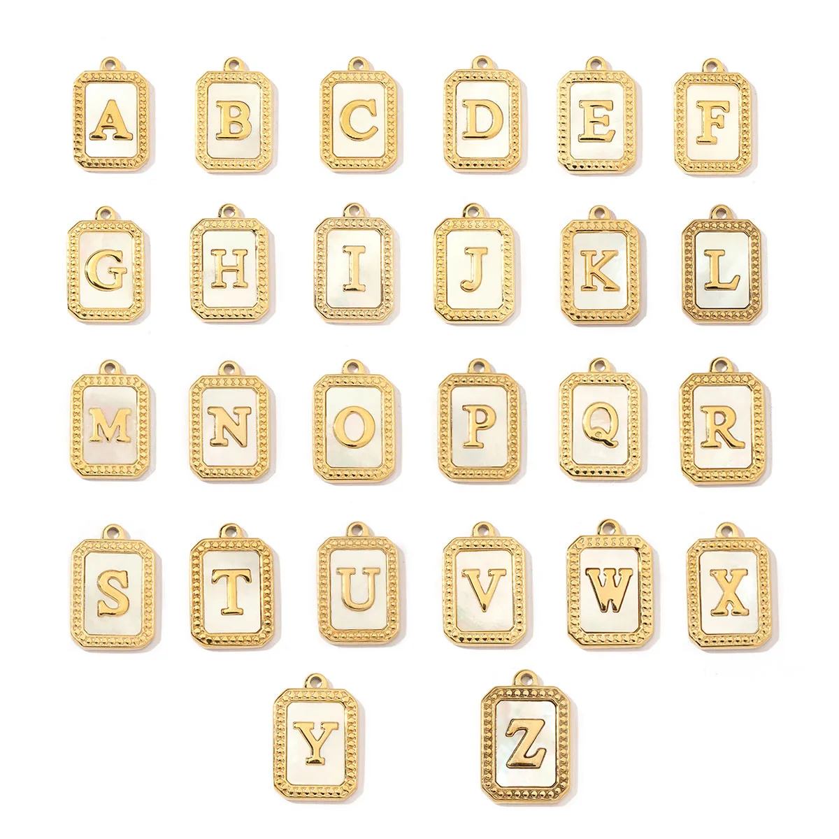 A Pack Of 3 201 Stainless Steel Shell 18K Gold Plated Letter Polished Pendant display picture 1