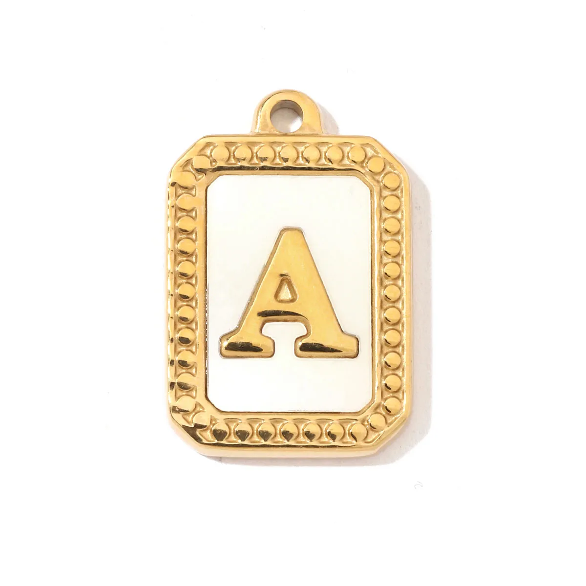 A Pack Of 3 201 Stainless Steel Shell 18K Gold Plated Letter Polished Pendant display picture 3