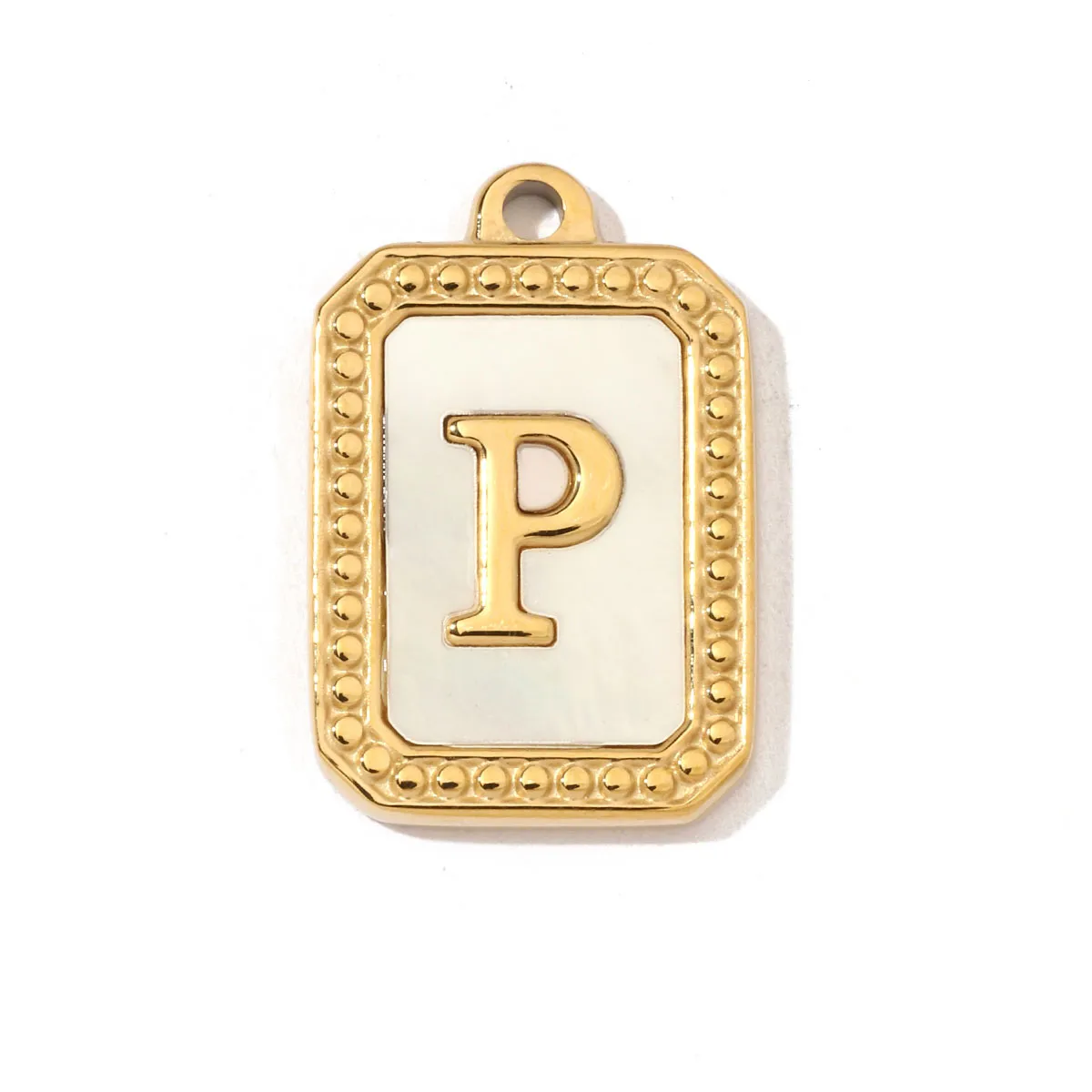 A Pack Of 3 201 Stainless Steel Shell 18K Gold Plated Letter Polished Pendant display picture 18
