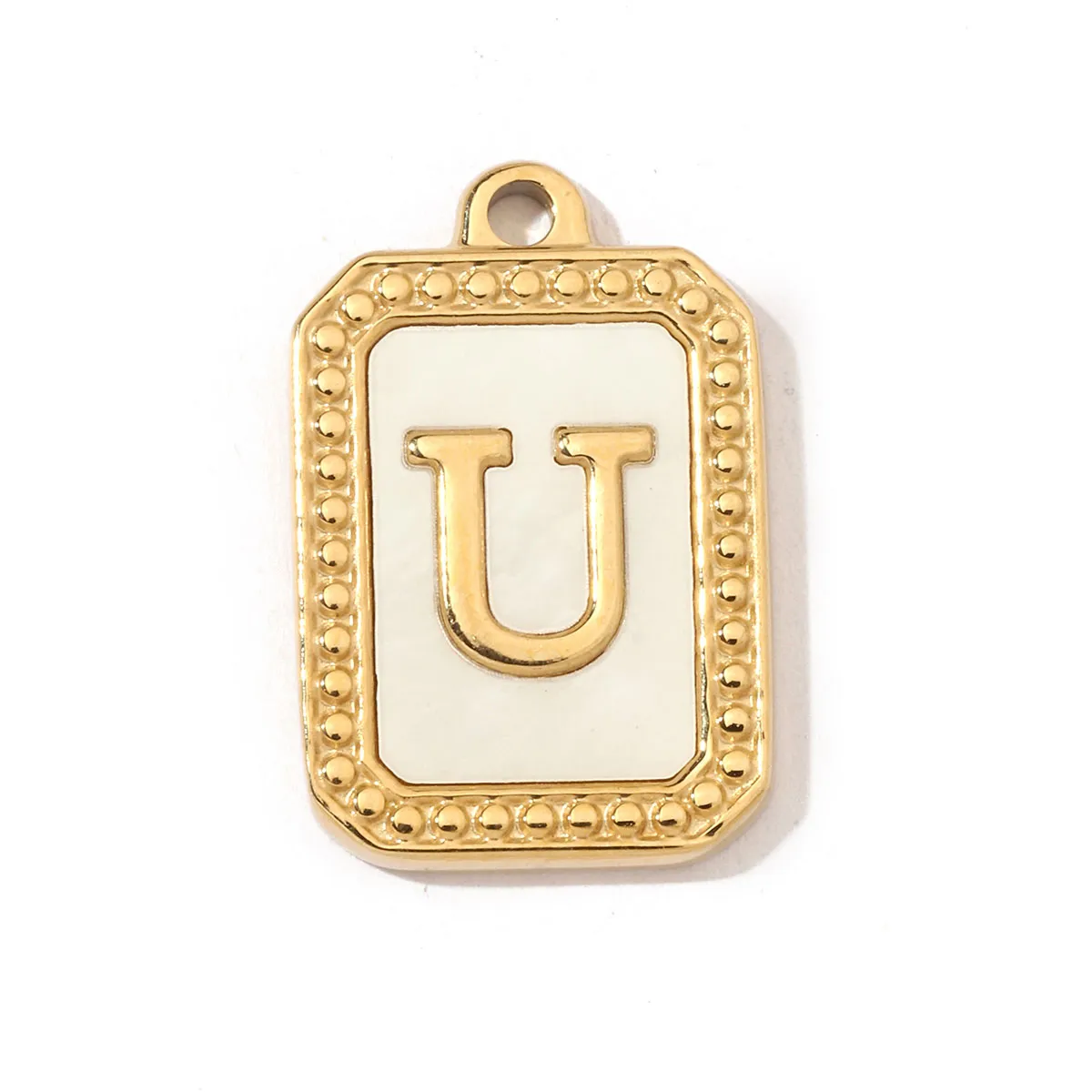 A Pack Of 3 201 Stainless Steel Shell 18K Gold Plated Letter Polished Pendant display picture 23