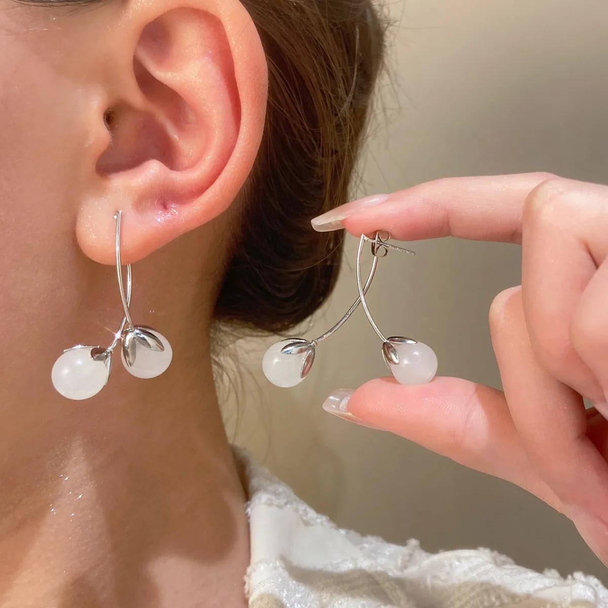 1 Pair Cute Sweet Cherry Alloy Drop Earrings display picture 1