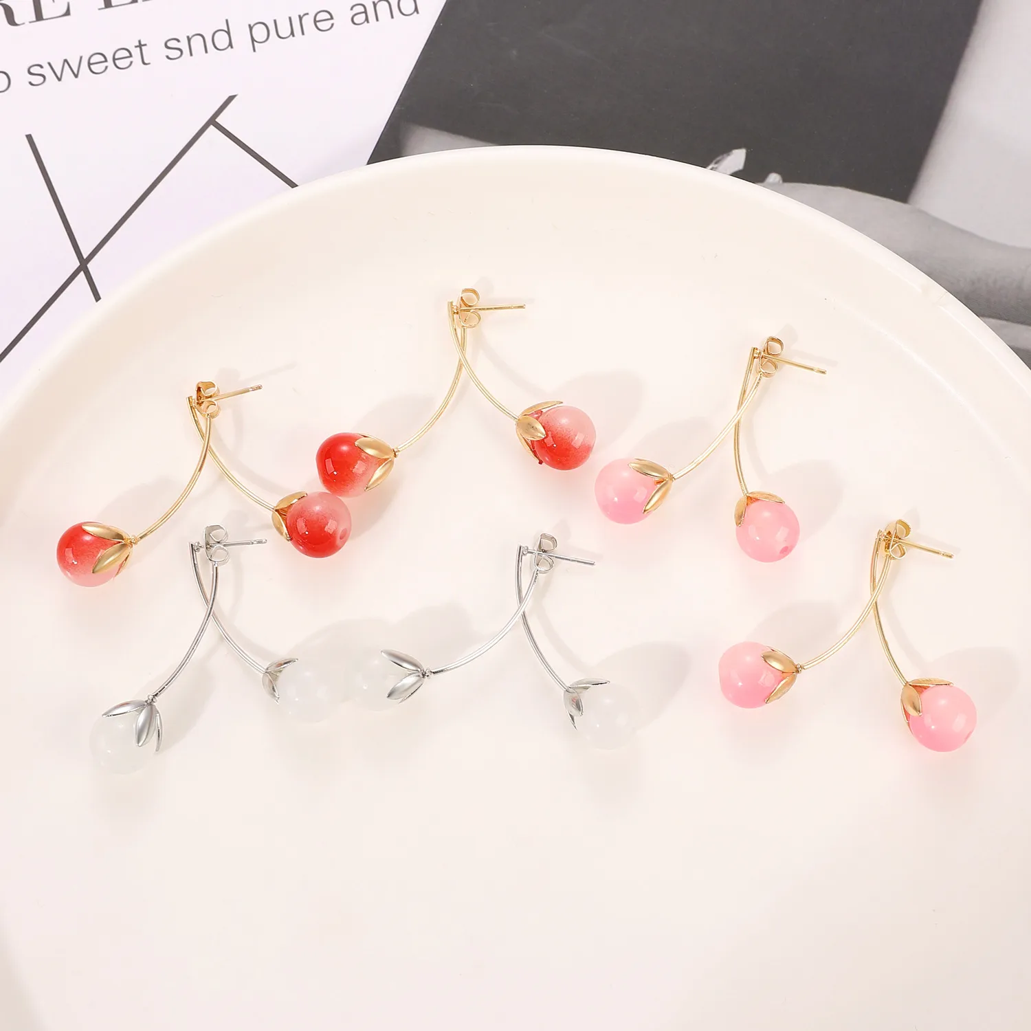 1 Pair Cute Sweet Cherry Alloy Drop Earrings display picture 3