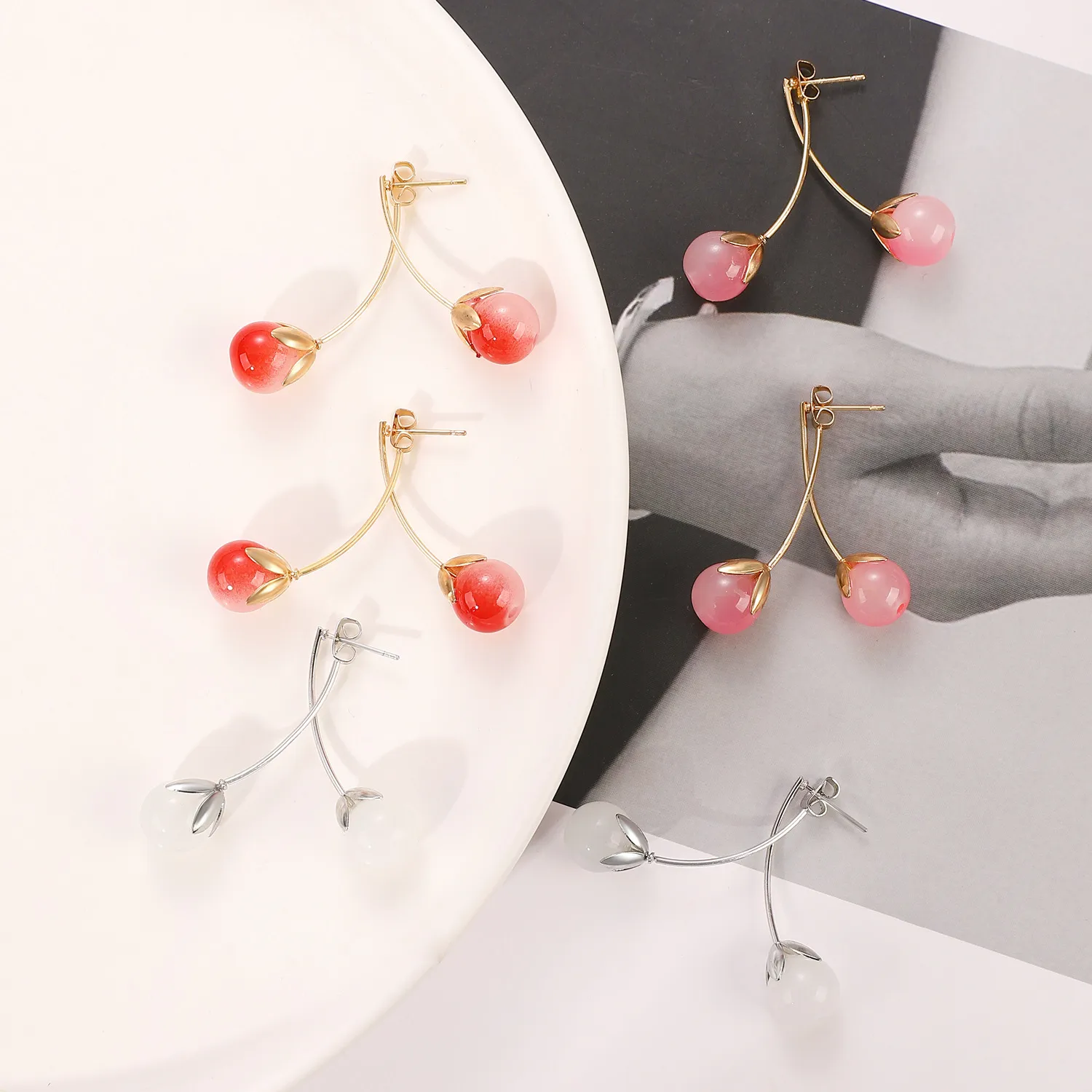 1 Pair Cute Sweet Cherry Alloy Drop Earrings display picture 4