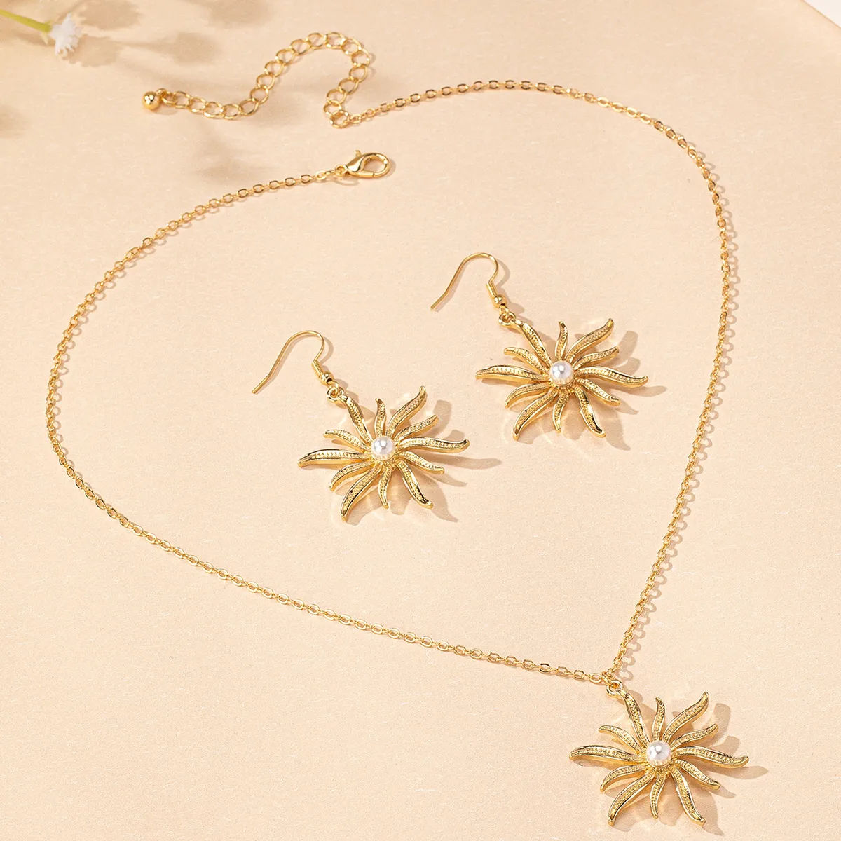 IG Style Simple Style Flower Artificial Pearls Alloy Plastic Wholesale Jewelry Set display picture 3