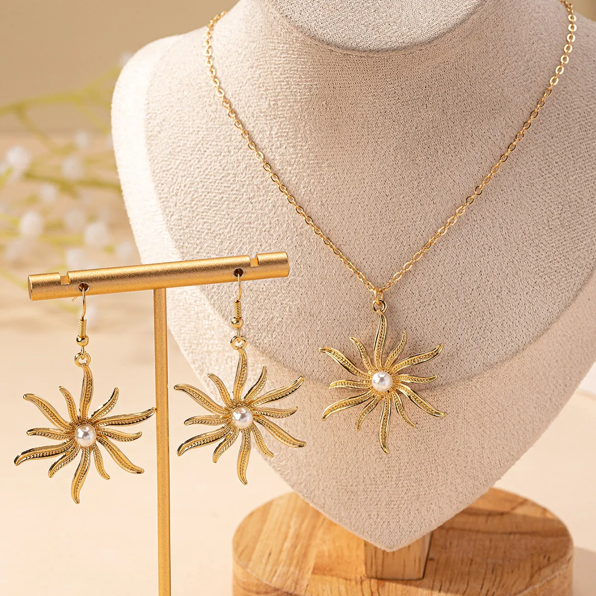 IG Style Simple Style Flower Artificial Pearls Alloy Plastic Wholesale Jewelry Set display picture 5