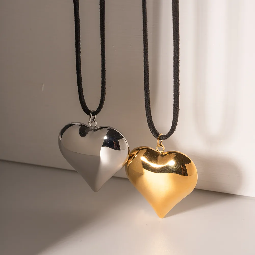 304 Stainless Steel Rope 18K Gold Plated IG Style Casual Heart Shape Bracelets Earrings Necklace display picture 1