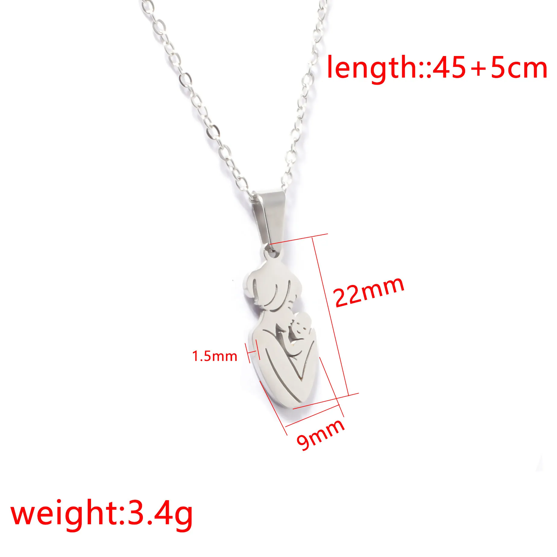304 Stainless Steel Human Pendant Necklace display picture 1
