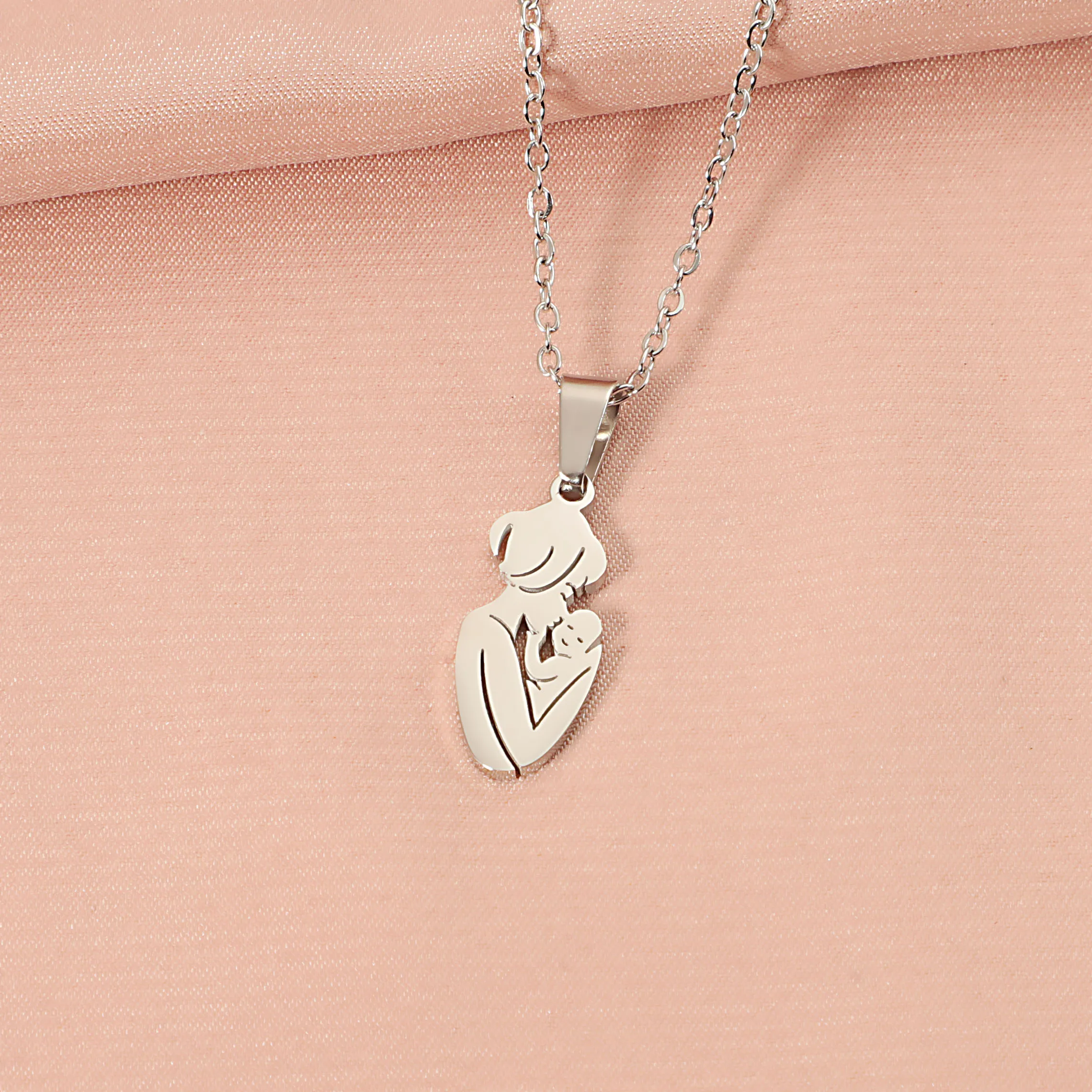 304 Stainless Steel Human Pendant Necklace display picture 4