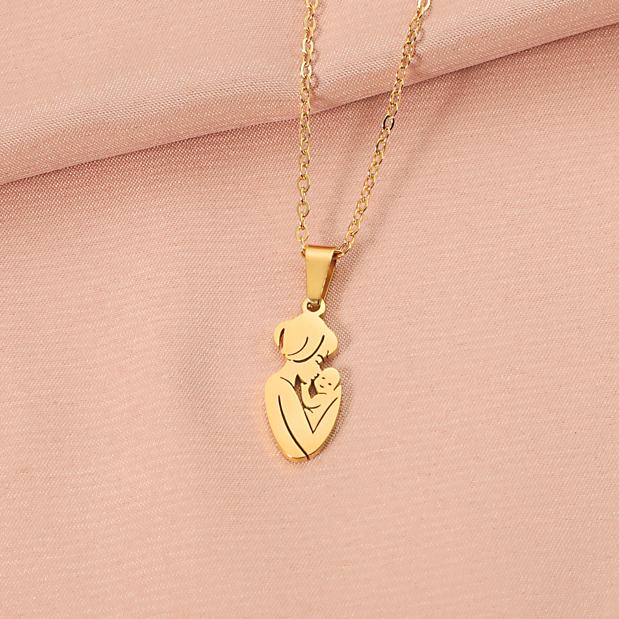 304 Stainless Steel Human Pendant Necklace display picture 5
