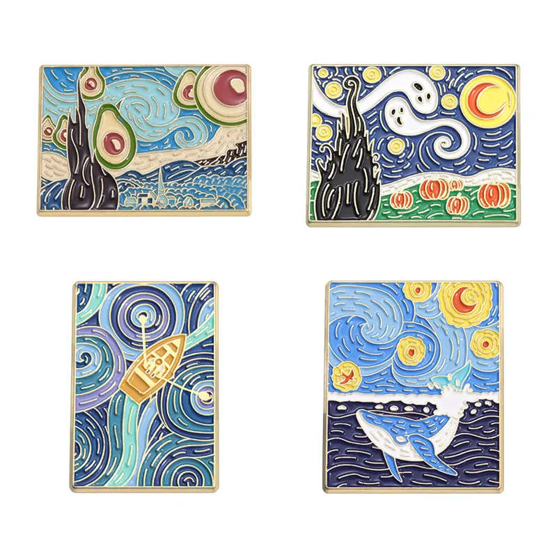 Cartoon Style Cowboy Style Sweet Starry Sky Alloy Stamping Stoving Varnish Plating Women's Brooches display picture 5