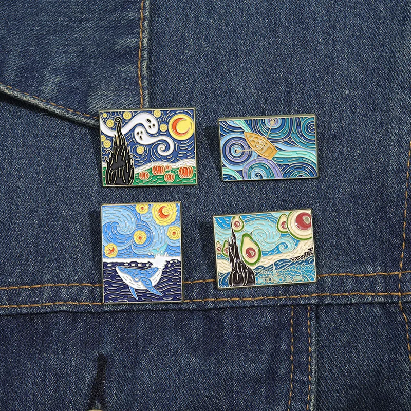 Cartoon Style Cowboy Style Sweet Starry Sky Alloy Stamping Stoving Varnish Plating Women's Brooches display picture 7