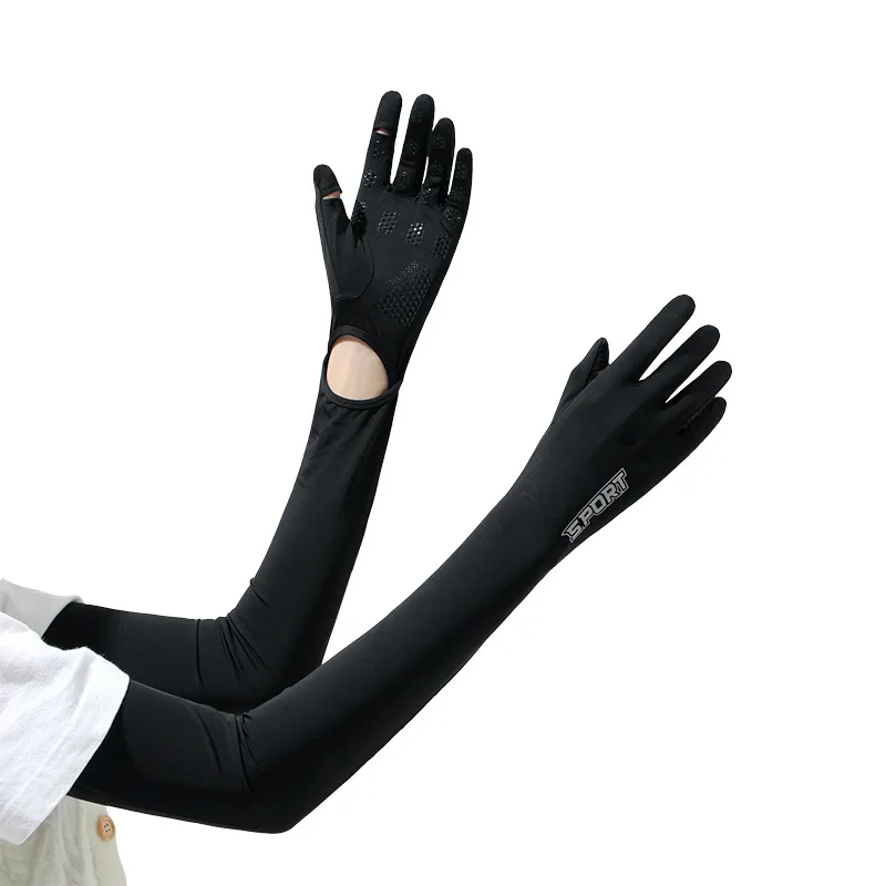 Zhao Dengsheng Sunscreen Gloves Women's Summer Outdoor Sports Non-slip Exposure Finger Touch Screen Flip Cover Ice Silk Thin Riding Gloves display picture 20