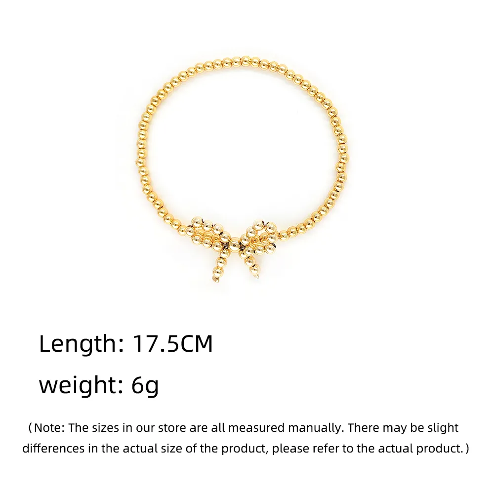 Simple Style Classic Style Bow Knot Imitation Pearl Copper Wholesale Bracelets display picture 5