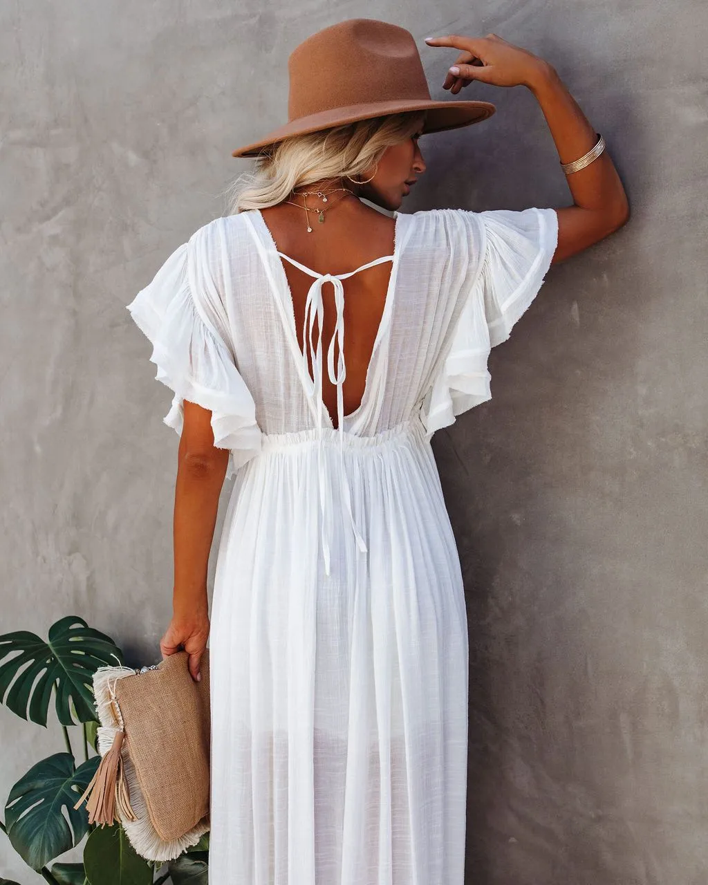 Women's None Elegant Tropical Solid Color Cover Ups display picture 14