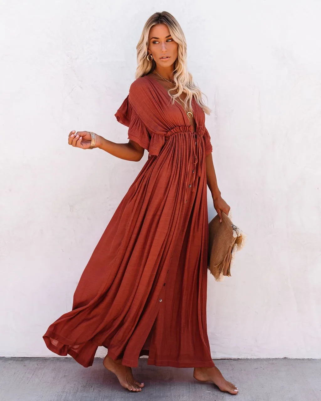 Women's None Elegant Tropical Solid Color Cover Ups display picture 24