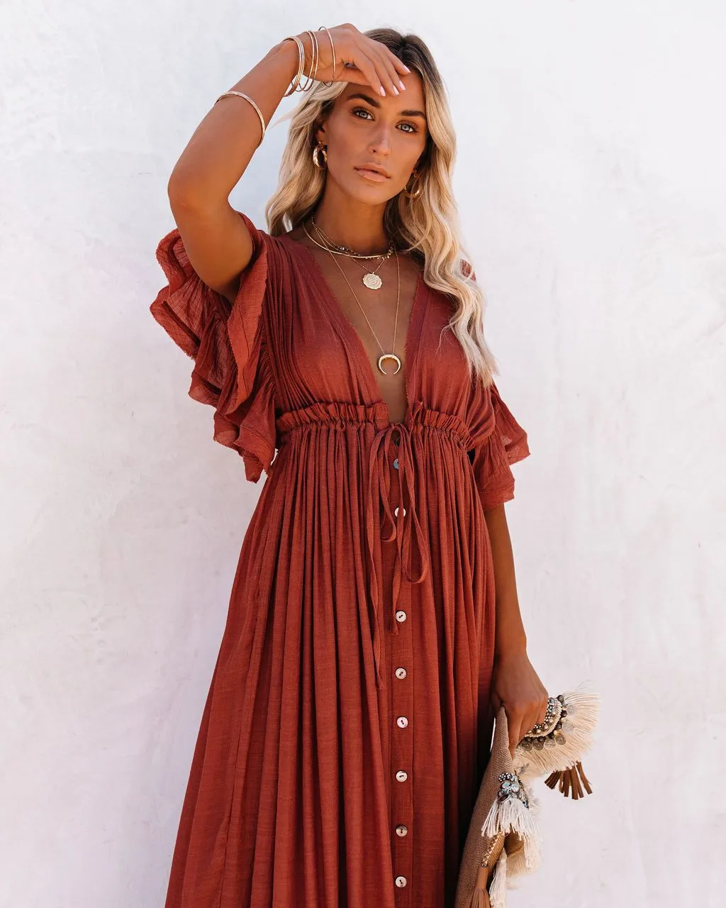 Women's None Elegant Tropical Solid Color Cover Ups display picture 31