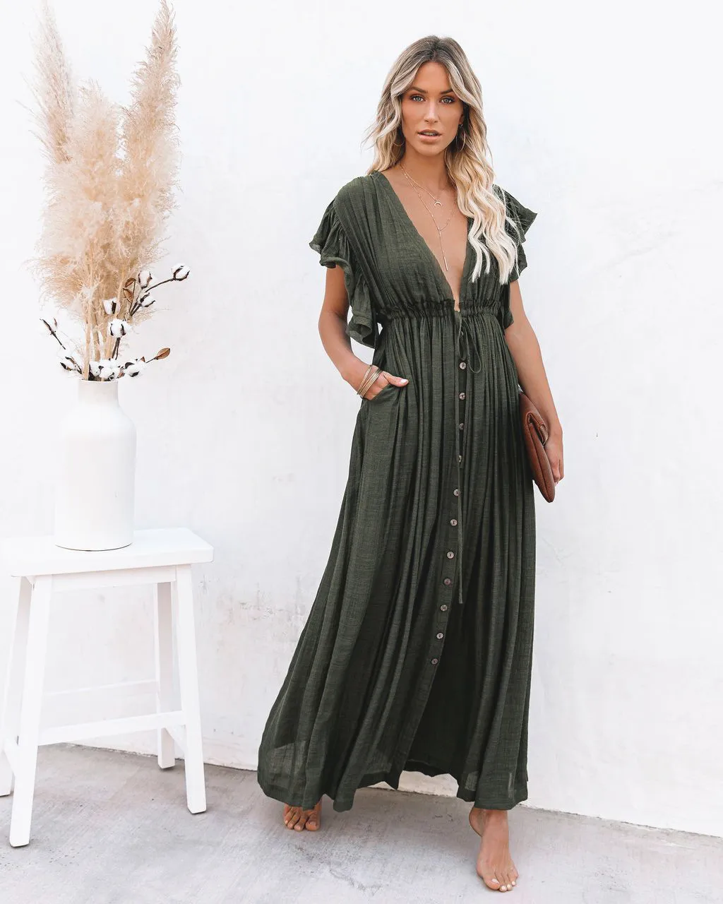 Women's None Elegant Tropical Solid Color Cover Ups display picture 39