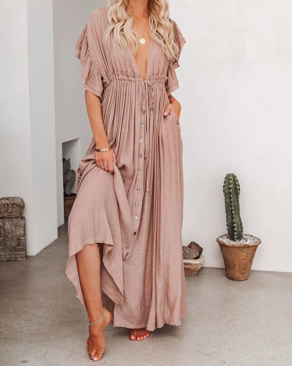 Women's None Elegant Tropical Solid Color Cover Ups display picture 64