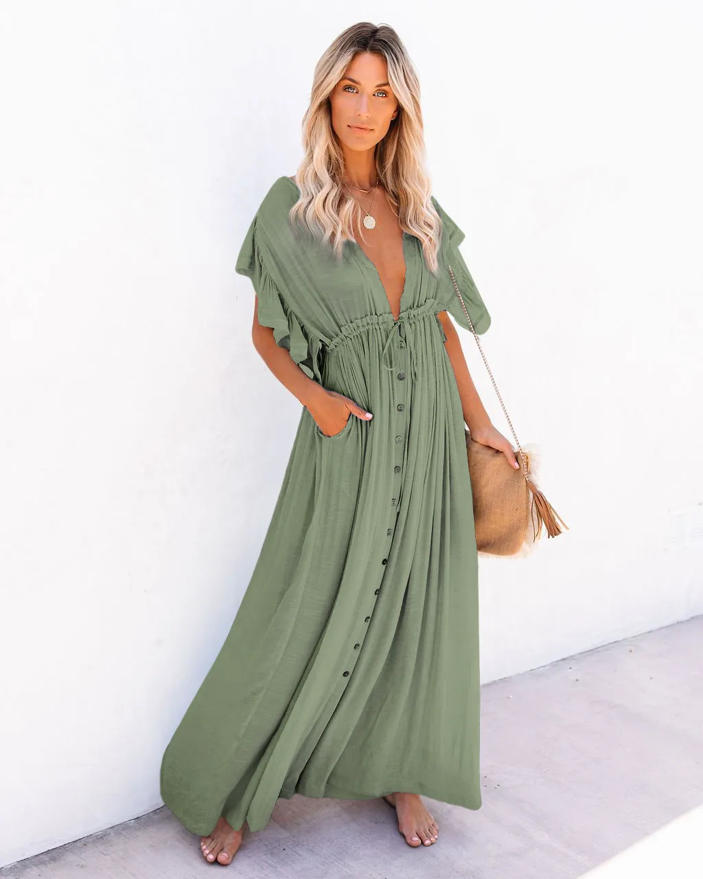 Women's None Elegant Tropical Solid Color Cover Ups display picture 50