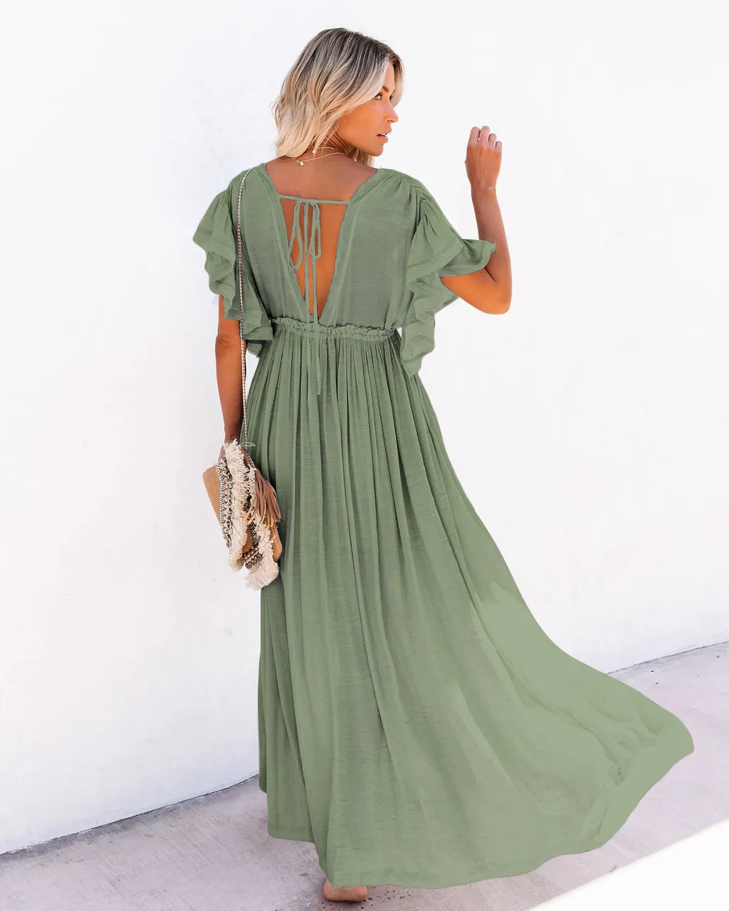 Women's None Elegant Tropical Solid Color Cover Ups display picture 48