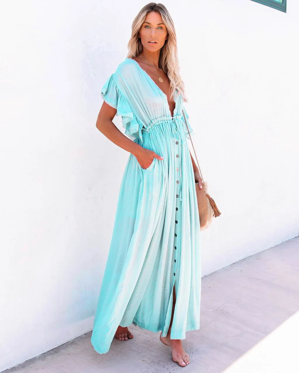Women's None Elegant Tropical Solid Color Cover Ups display picture 73