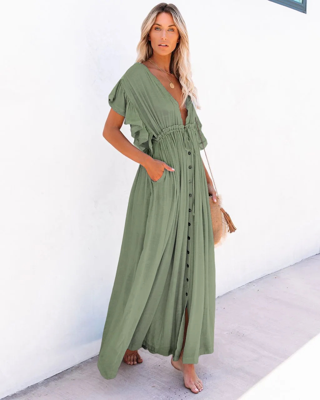 Women's None Elegant Tropical Solid Color Cover Ups display picture 69