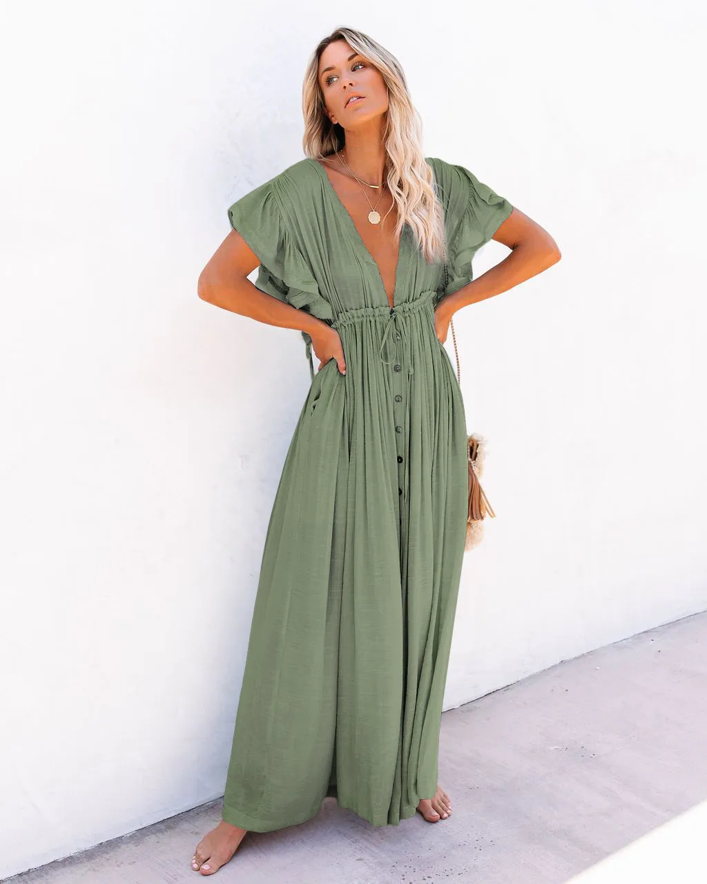 Women's None Elegant Tropical Solid Color Cover Ups display picture 72