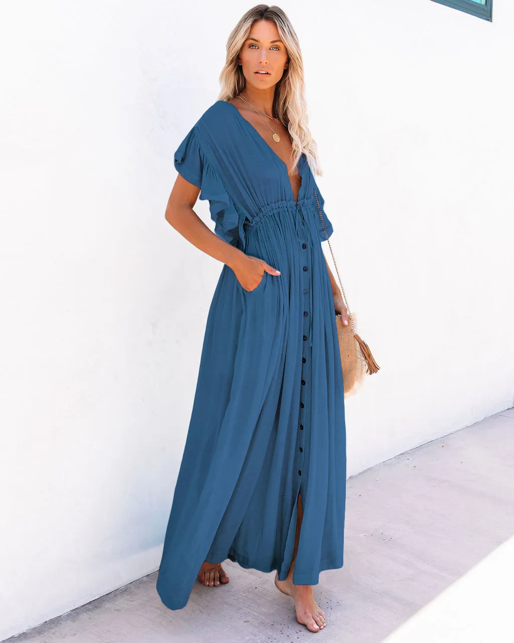 Women's None Elegant Tropical Solid Color Cover Ups display picture 55