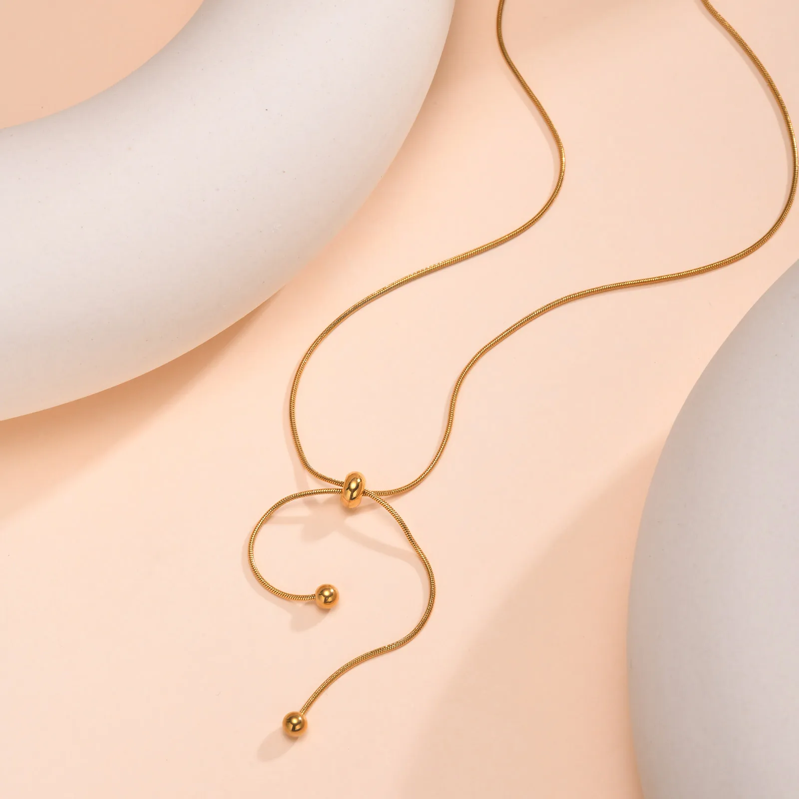 Wholesale Jewelry IG Style Solid Color 201 Stainless Steel 18K Gold Plated Pendant Necklace display picture 6