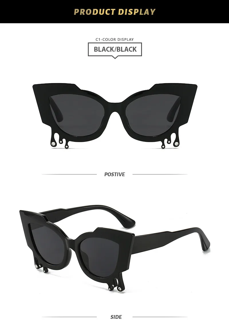 Hip-Hop Streetwear Solid Color Pc Special-Shaped Mirror Full Frame Women's Sunglasses display picture 6