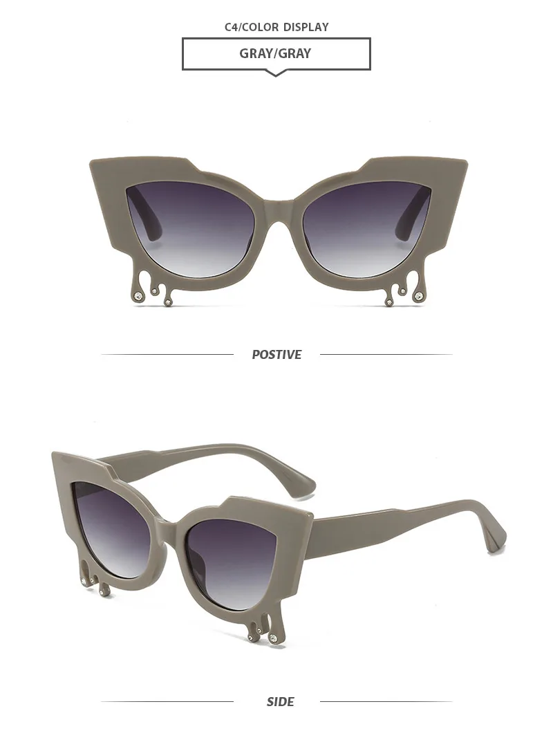 Hip-Hop Streetwear Solid Color Pc Special-Shaped Mirror Full Frame Women's Sunglasses display picture 9