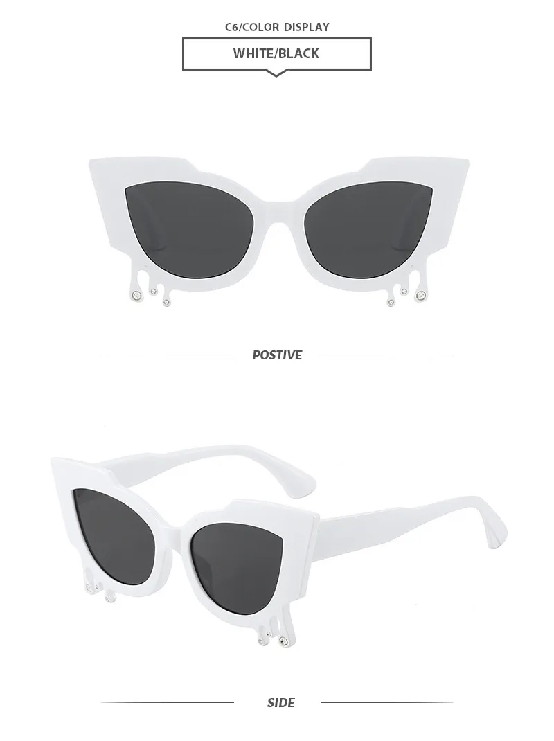 Hip-Hop Streetwear Solid Color Pc Special-Shaped Mirror Full Frame Women's Sunglasses display picture 11
