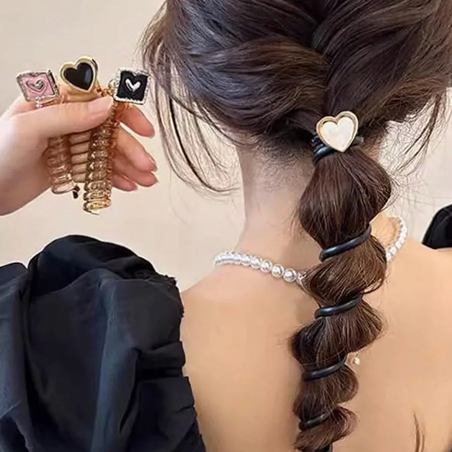 Women's Basic Sweet Heart Shape Resin Hair Tie display picture 2