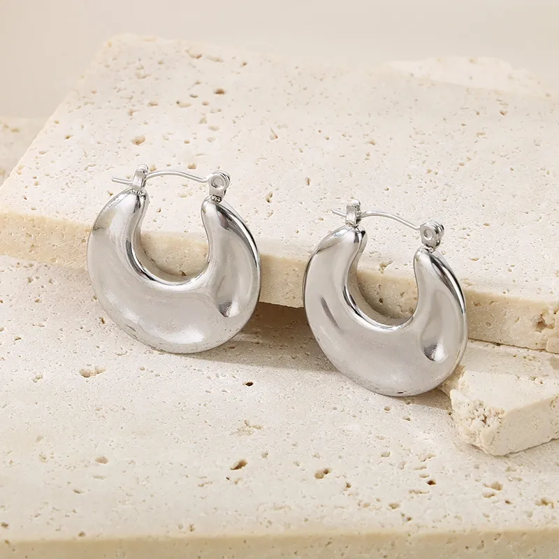 1 Pair Vintage Style Solid Color Plating 304 Stainless Steel 18K Gold Plated Earrings display picture 4