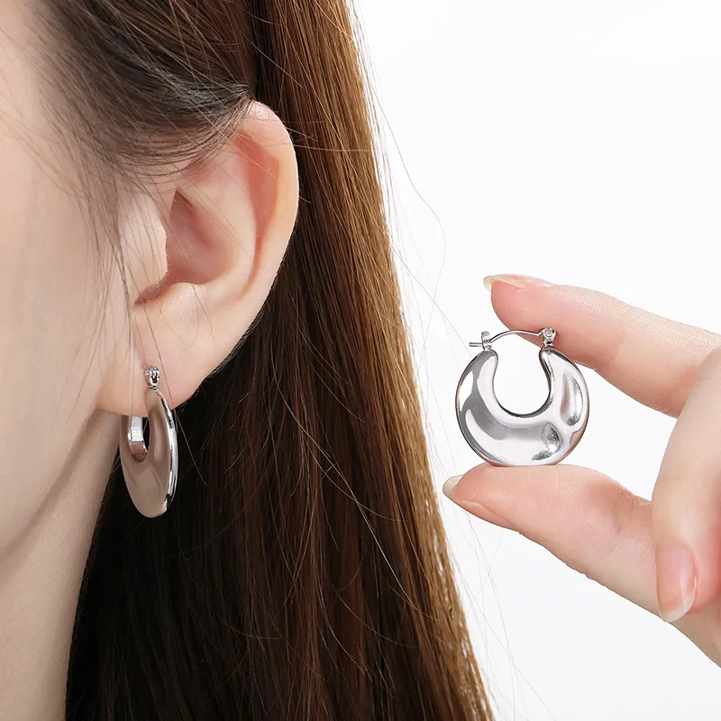 1 Pair Vintage Style Solid Color Plating 304 Stainless Steel 18K Gold Plated Earrings display picture 12
