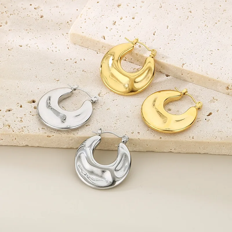 1 Pair Vintage Style Solid Color Plating 304 Stainless Steel 18K Gold Plated Earrings display picture 10