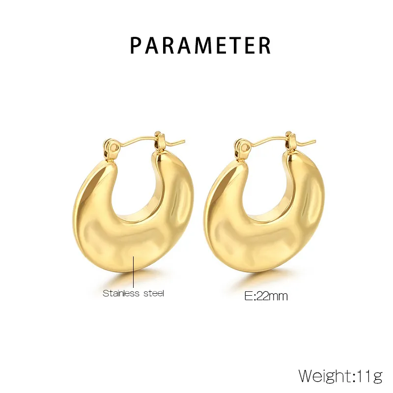 1 Pair Vintage Style Solid Color Plating 304 Stainless Steel 18K Gold Plated Earrings display picture 1